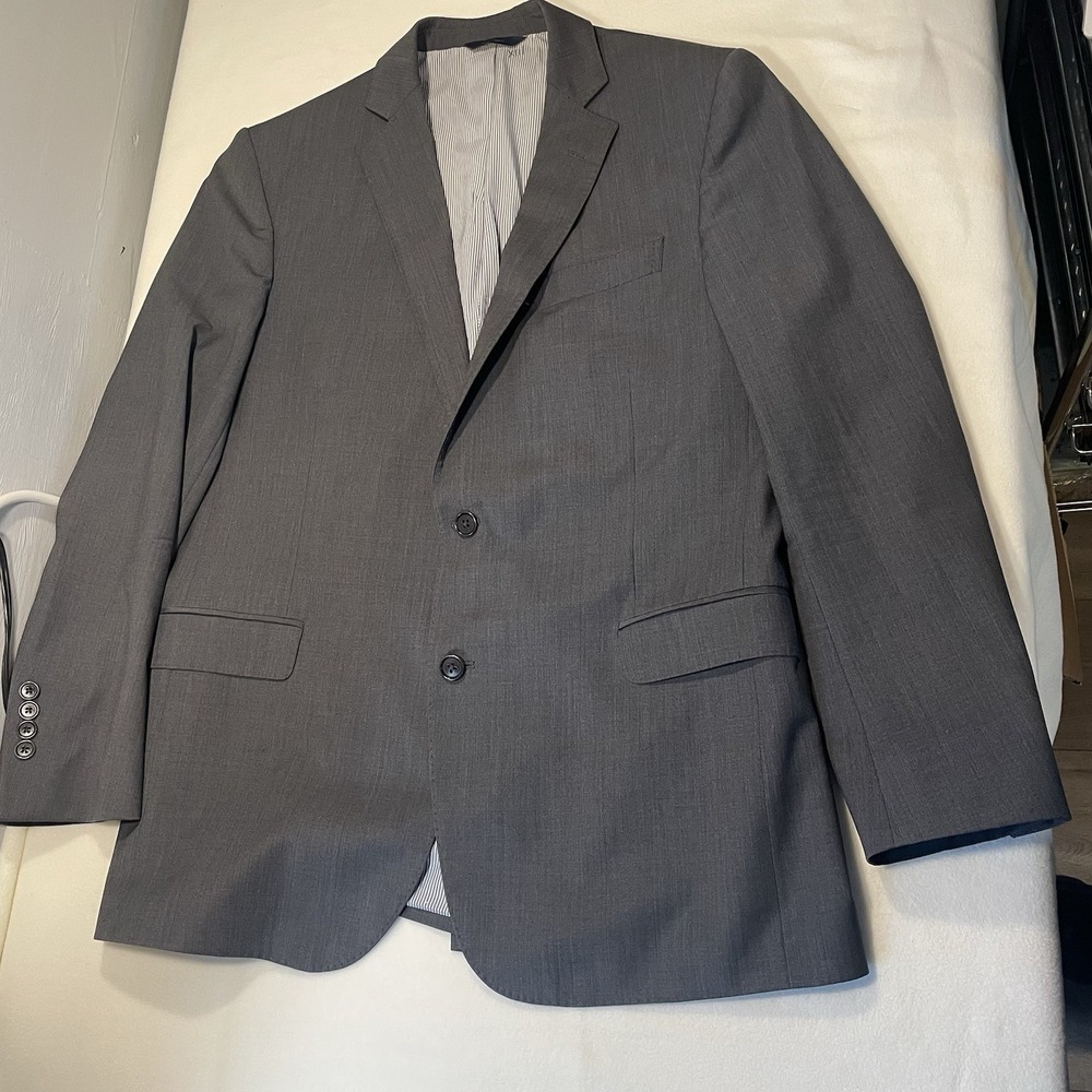 Brooks Brothers Sport Blazer Jacket Mens 44R Gray Explorer Regent Fit Wool Blend